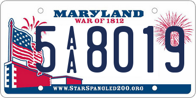 MD license plate 5AA8019