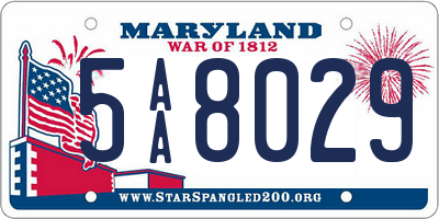 MD license plate 5AA8029