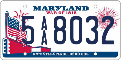 MD license plate 5AA8032