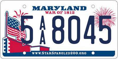 MD license plate 5AA8045