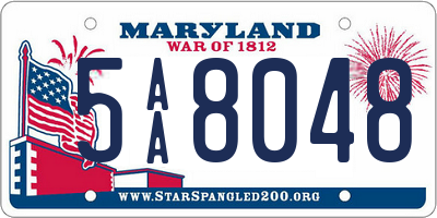 MD license plate 5AA8048