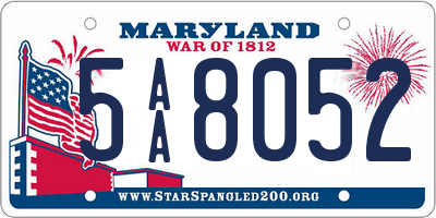 MD license plate 5AA8052