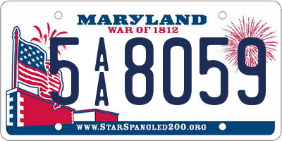 MD license plate 5AA8059