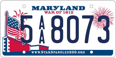 MD license plate 5AA8073