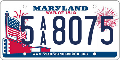 MD license plate 5AA8075