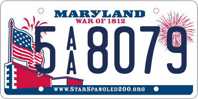 MD license plate 5AA8079