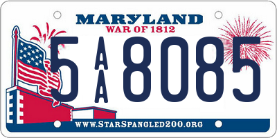 MD license plate 5AA8085