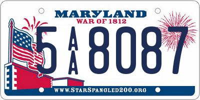 MD license plate 5AA8087