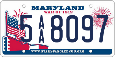 MD license plate 5AA8097