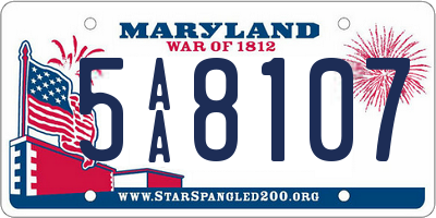 MD license plate 5AA8107