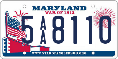 MD license plate 5AA8110