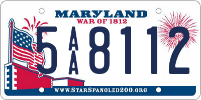 MD license plate 5AA8112