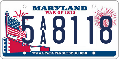 MD license plate 5AA8118