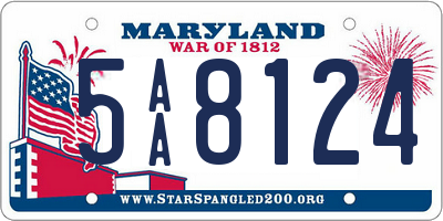 MD license plate 5AA8124