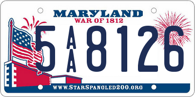 MD license plate 5AA8126