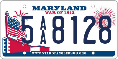 MD license plate 5AA8128