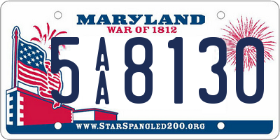 MD license plate 5AA8130