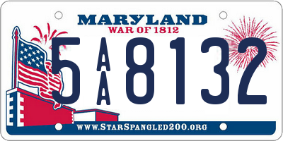 MD license plate 5AA8132