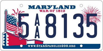 MD license plate 5AA8135