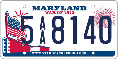 MD license plate 5AA8140