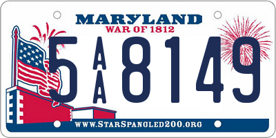 MD license plate 5AA8149