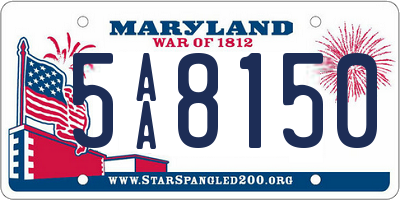 MD license plate 5AA8150