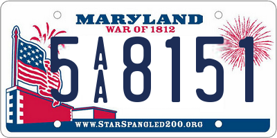 MD license plate 5AA8151