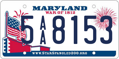 MD license plate 5AA8153