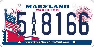 MD license plate 5AA8166