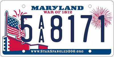 MD license plate 5AA8171