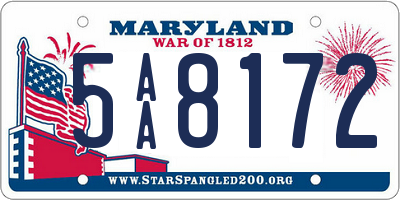 MD license plate 5AA8172