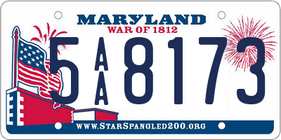 MD license plate 5AA8173