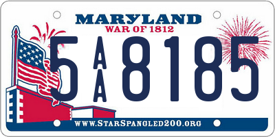 MD license plate 5AA8185