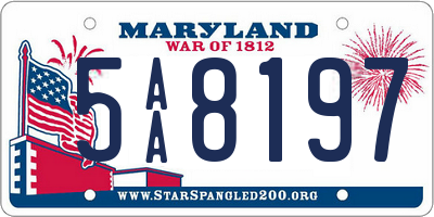 MD license plate 5AA8197
