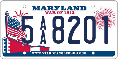 MD license plate 5AA8201