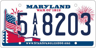 MD license plate 5AA8203