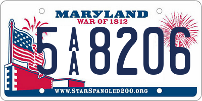 MD license plate 5AA8206