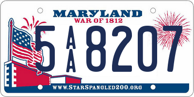 MD license plate 5AA8207