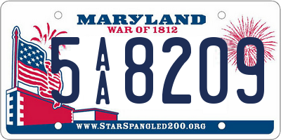 MD license plate 5AA8209