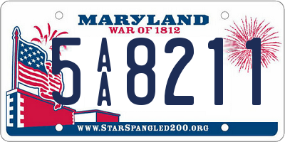 MD license plate 5AA8211