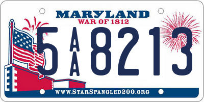 MD license plate 5AA8213