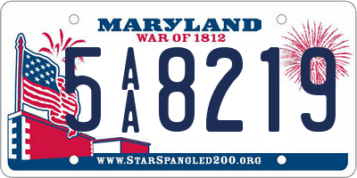 MD license plate 5AA8219