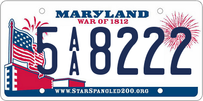 MD license plate 5AA8222