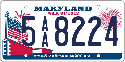 MD license plate 5AA8224