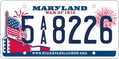 MD license plate 5AA8226