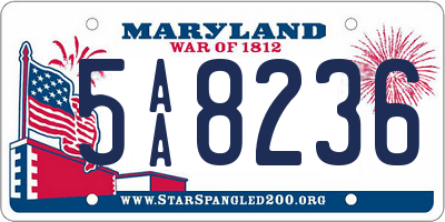 MD license plate 5AA8236