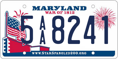 MD license plate 5AA8241