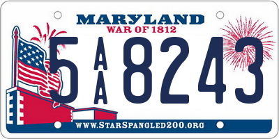 MD license plate 5AA8243