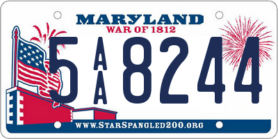 MD license plate 5AA8244