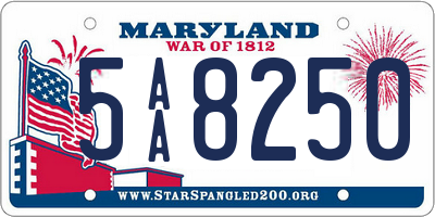 MD license plate 5AA8250